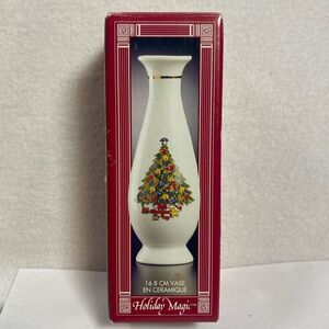 Holiday Magic Christmas Tree Vase Decorative 6.5” New In Box Actioninternation